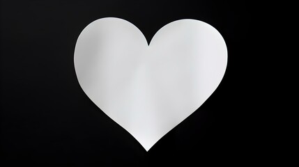 Obraz premium White Paper Heart on a black Background. Romantic Template with Copy Space