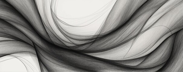 Abstract fluid graphite background. Wave black and white wallpaper. A template for the design and decoration of project, banner, postcard, business, presentation, printing.
