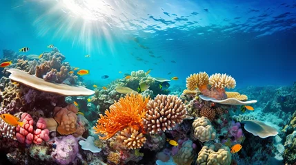 Foto op Plexiglas A coral reef that is colorful and full of marine life © Ruslan