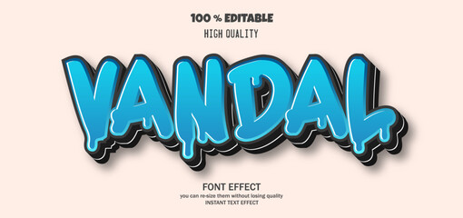Vandal text effect. Editable text effect.