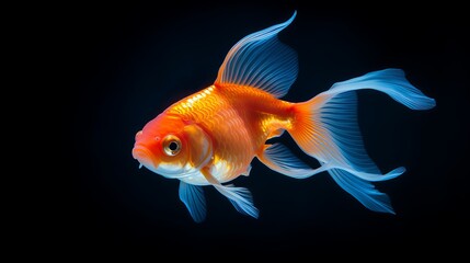 An aquarium with blue water and orange fish swimming in it