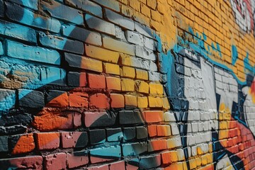 Vibrant Street Art on Urban Brick Wall