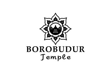 Mandala of Borobudur Temple Logo Design - obrazy, fototapety, plakaty