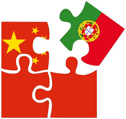 China - Portugal : puzzle shapes with flags