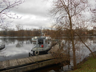 winter landscape with a boat
