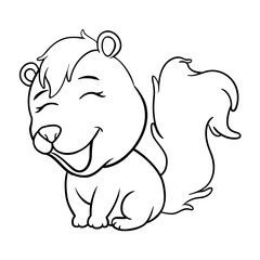 Cute animal illustration on isolated white background, cool for stickers, logos, t-shirts, coloring books, etc.	
