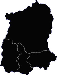 Sikkim Silhouette map vector illustration on white background