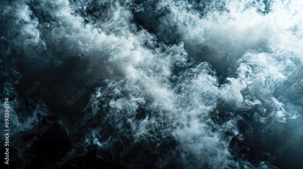Poster a black and white photo capturing smoke in the air. perfect for illustrating concepts related to pol