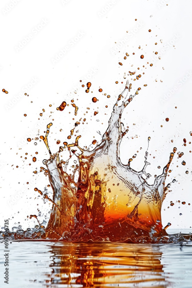 Poster a captivating image capturing a splash of water on top of a body of water. perfect for illustrating 