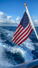 American Flag on Boat in the Florida Keys