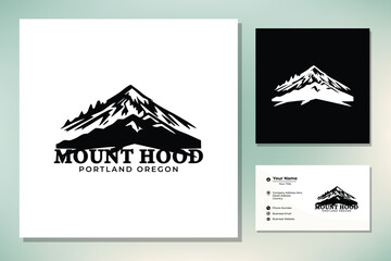 Silhouette of Mount Hood Portland Oregon Mountain logo design - obrazy, fototapety, plakaty