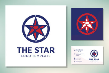 Texas Five 5 Pointed Pentagram logo design