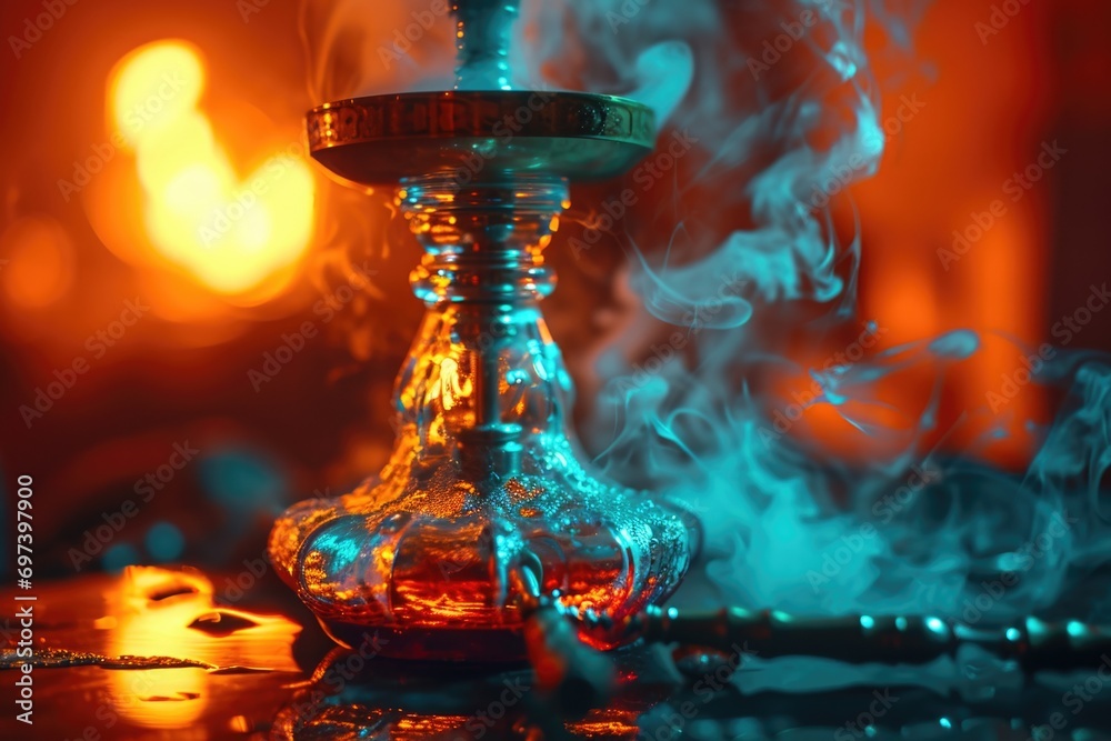Aufkleber a close-up view of a glass with smoke billowing out of it. this image can be used to depict concepts