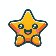 Cute face cartoon style vector logo design template