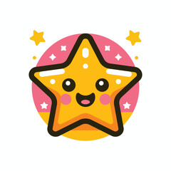 Cute face cartoon style vector logo design template