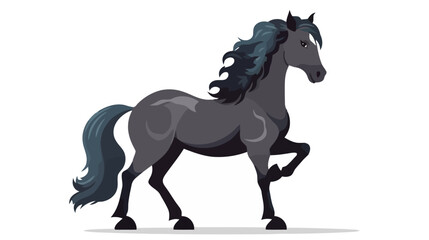 Obraz na płótnie Canvas Black horse vector illustration isolated on white background