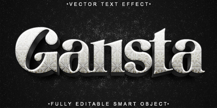 Gray Gangsta Vector Fully Editable Smart Object Text Effect