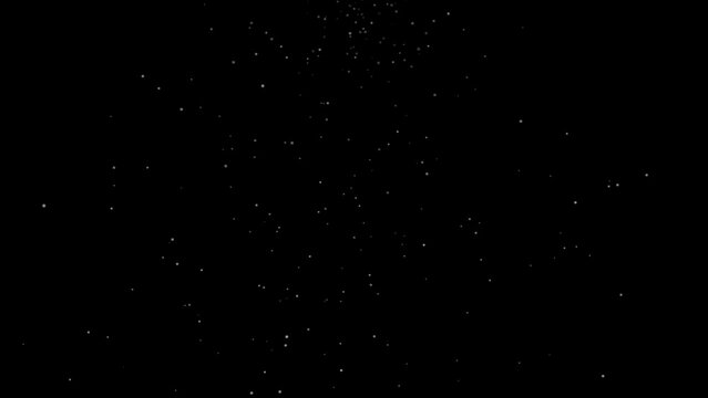 White Dust or snow particles falling on isolated black transparent background, Alpha channel stock video animation, Seamless loop 4K footage