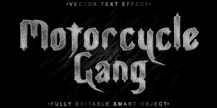 Silver Motorcycle Gang Vector Fully Editable Smart Object Text Effect