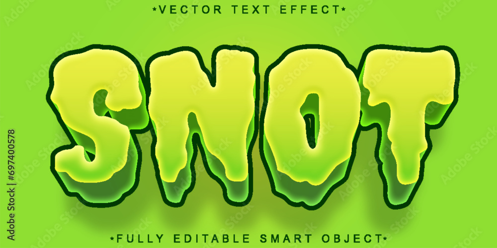 Poster green fluid snot vector fully editable smart object text effect