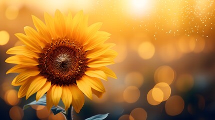 Fototapeta premium Sunflower on a blurred bokeh background