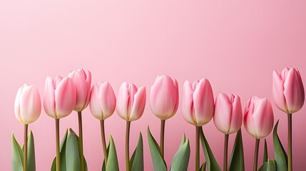 Beautiful spring tulips. Flowers for,  Mother's day, Easter, Birthday, Women's day. Copy space