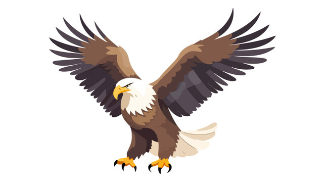 Bald Eagle isolated on white background. Vector illustration