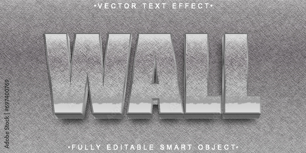 Poster gray wall vector fully editable smart object text effect