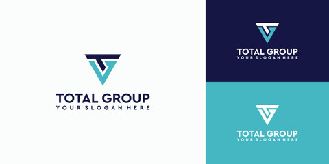 Letter T G triangle shape logo design