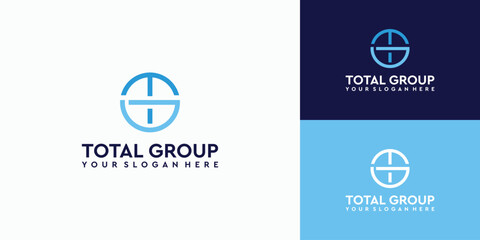 Letter T G logo design in circle shape - obrazy, fototapety, plakaty