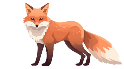 Obraz premium Cute fox cartoon. Vector illustration isolated on white