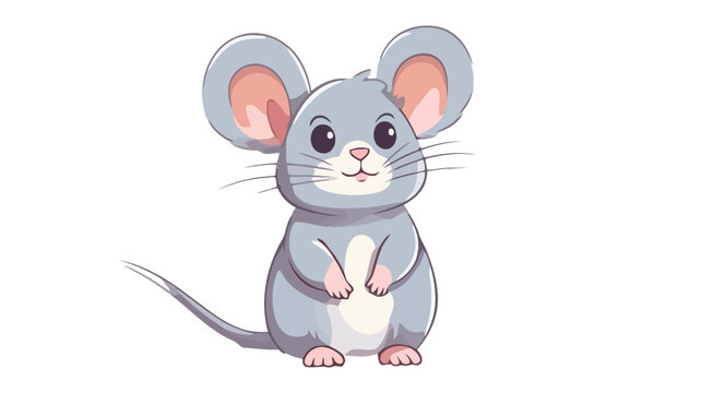 Cute cartoon mouse - vector illustration. White background