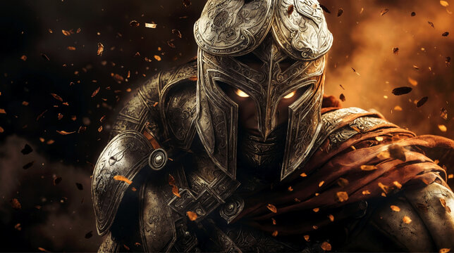 Illustration of a Spartan warrior generated by artificial intelligence