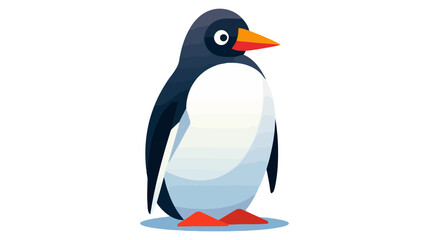 Obraz premium Cute vector penguin icon in flat style. Cold winter symbol. Antarctic bird, animal illustration