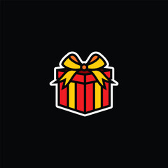 Original vector illustration. The icon of a gift box with a bow.