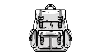 Fototapeta premium Vector backpack for travel icon, logo isolated on white background