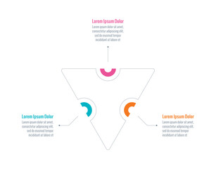 triangle infographic template. three step briefing template. internet, web, business, annual report, magazine infographic template