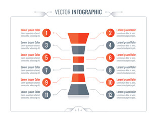 tower infographic. geometric infographic. infographic template - obrazy, fototapety, plakaty