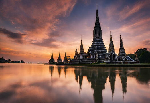 Stunning tample at evening sky view