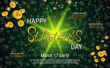 St.Patrick's Day flyer, greeting and invitation card, banner, coupon, booklet, voucher design template