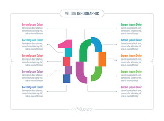 ten number infographic template. web, internet, annual report, magazine infographic template. ten options informational templates