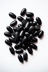 Supplement black pill white background