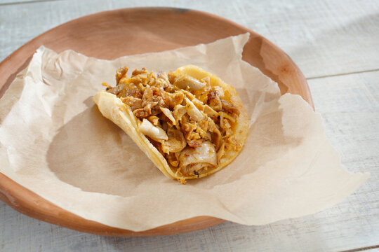 A view a tripa street taco.