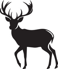 Deer silhouette vector illustration. Deer silhouette, Icon and Sign.