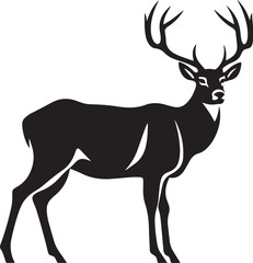 Deer silhouette vector illustration. Deer silhouette, Icon and Sign.