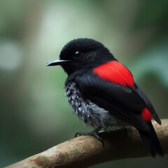 The Flowerpecker with a red back. ai generative