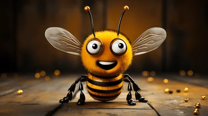 Fotobehang Dibujo infantil de una abeja para incluir en un cuento © VicPhoto