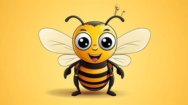 Dibujo infantil de una abeja para incluir en un cuento