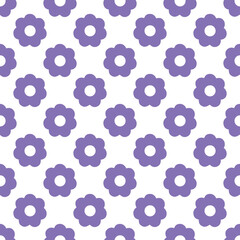 Daisy flower seamless on background illustration. Pretty floral pattern for print. Flat design.