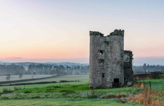 Ancient Castle and Irish Landscape, Oughterard, Ireland
